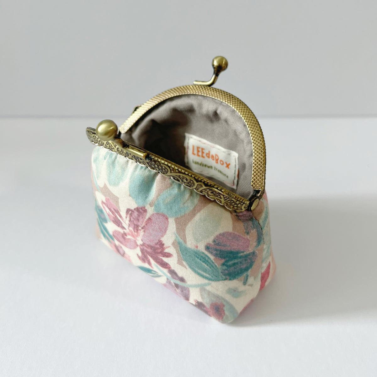 Handmade Kiss Lock Coin Purse - Pastel Floral
