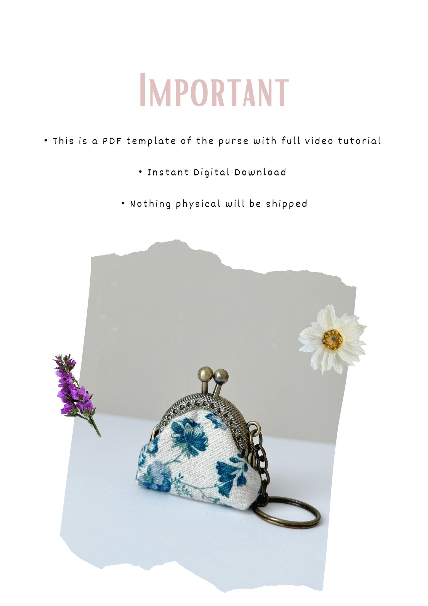 Nana Kiss Lock Tiny Coin Purse Keychain - Beginner Friendly Step-By-Step Sewing Template and Tutorial