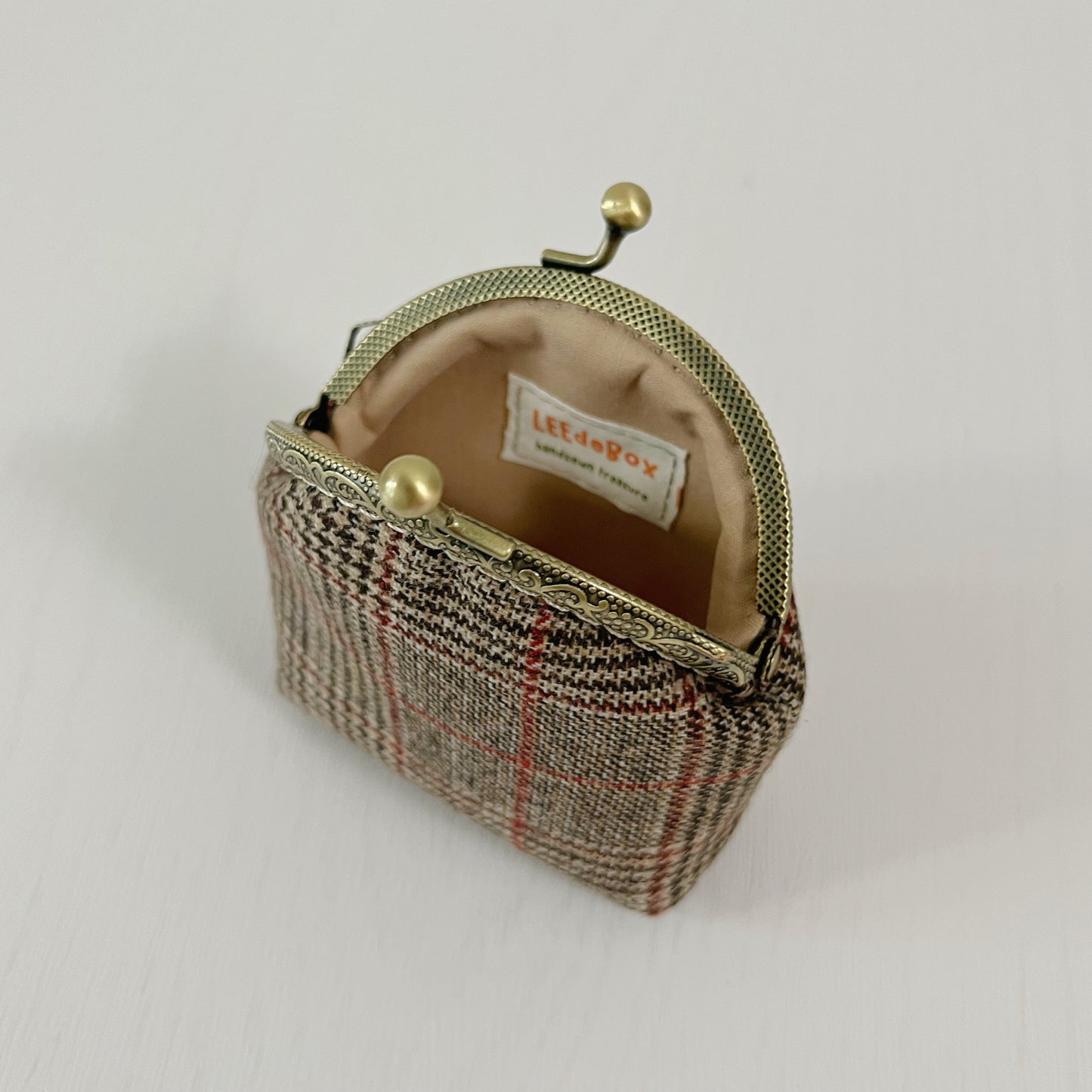 Handmade Lunette Kiss Lock Change Purse - Tartan