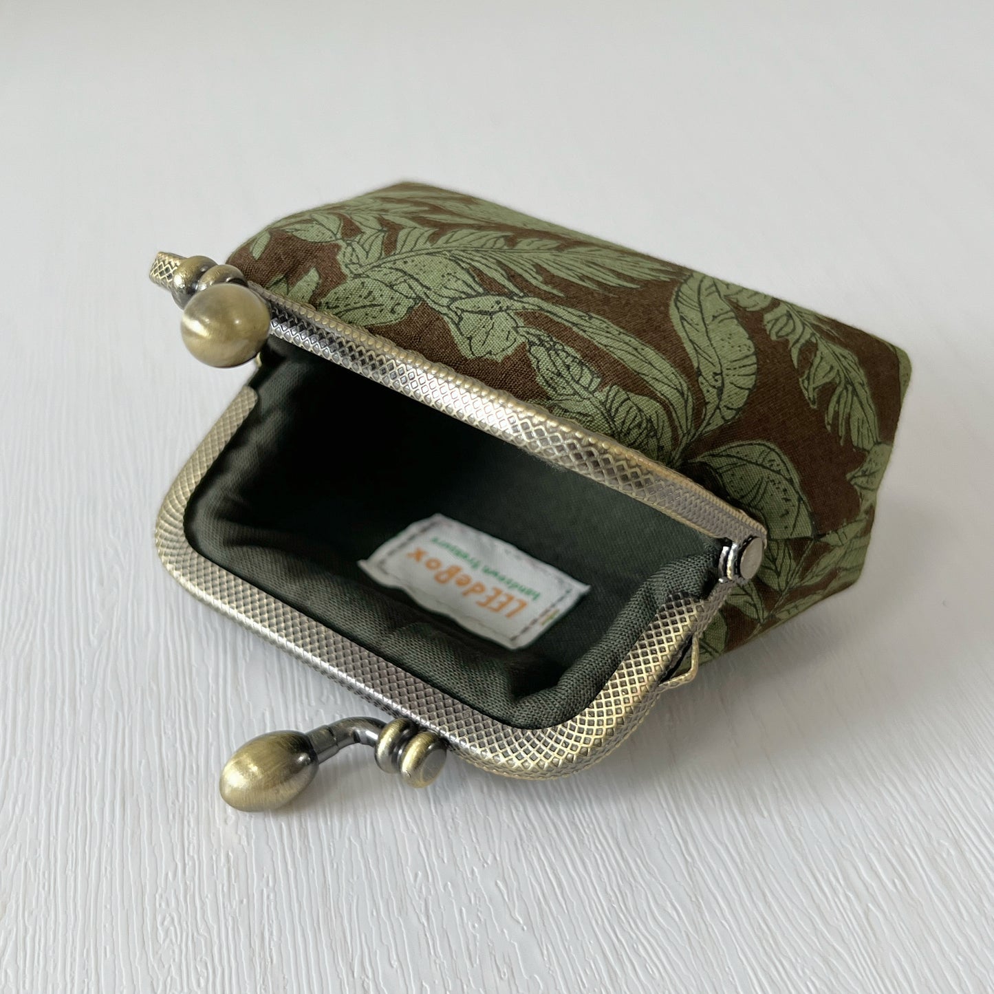Brown Forest - Handmade Fabric Kiss Lock Purse