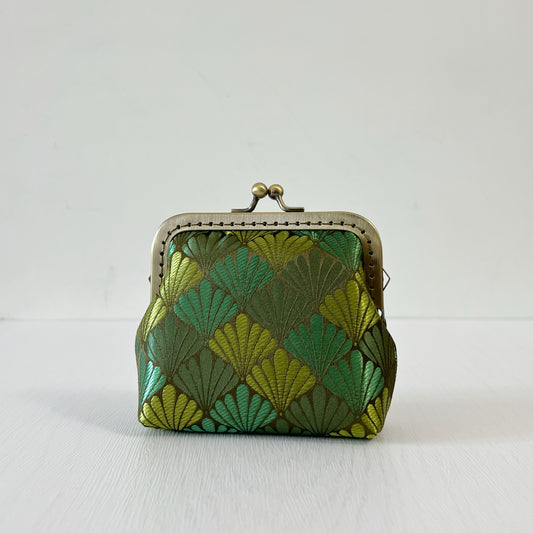 Vintage Green Shell Mermaid - Handmade Kiss Lock Card Purse