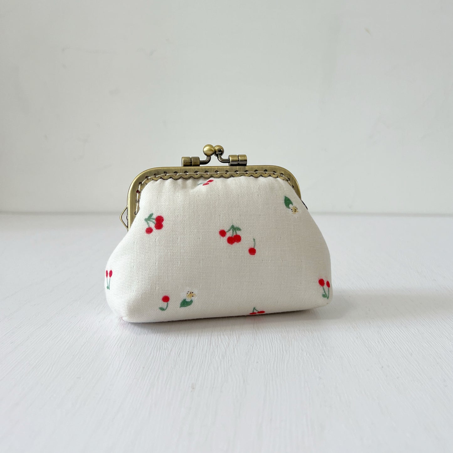 Simple Cherry - Handmade Fabric Kiss Lock Purse