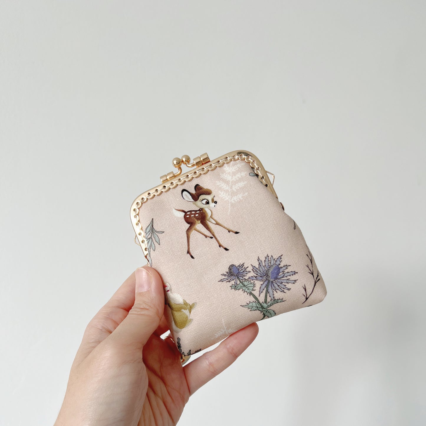 Handsewn Kiss Lock Card Holder - Pink Forest Living