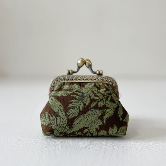 Brown Forest - Handmade Fabric Kiss Lock Purse