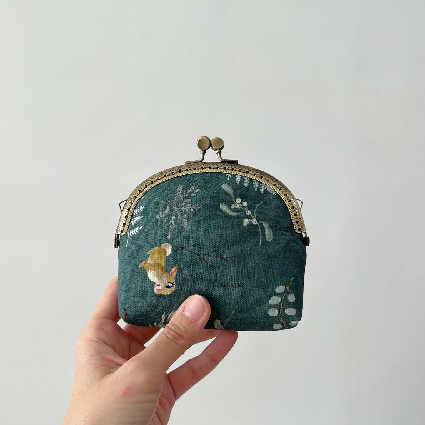 Wide Kiss Lock Purse - Green Forest Fairy Tale