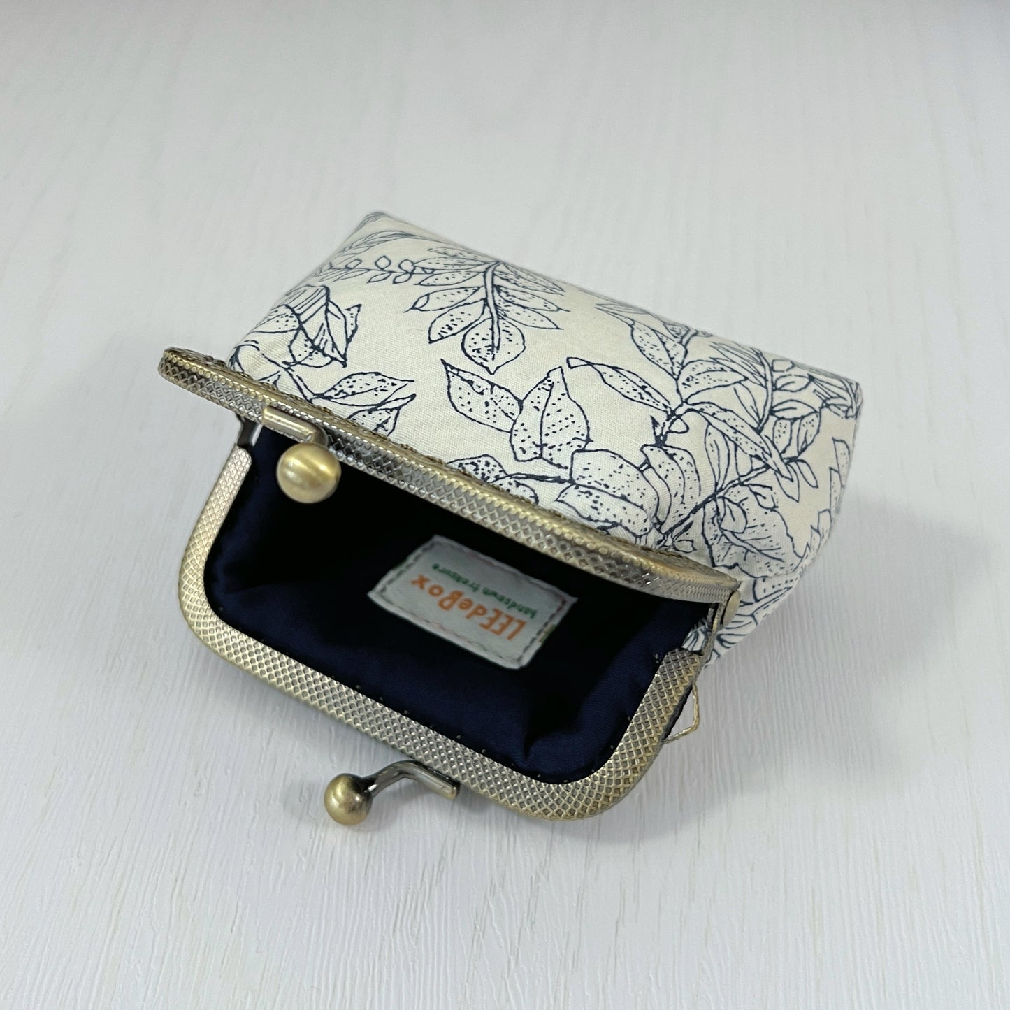 White Forest - Handmade Fabric Kiss Lock Purse