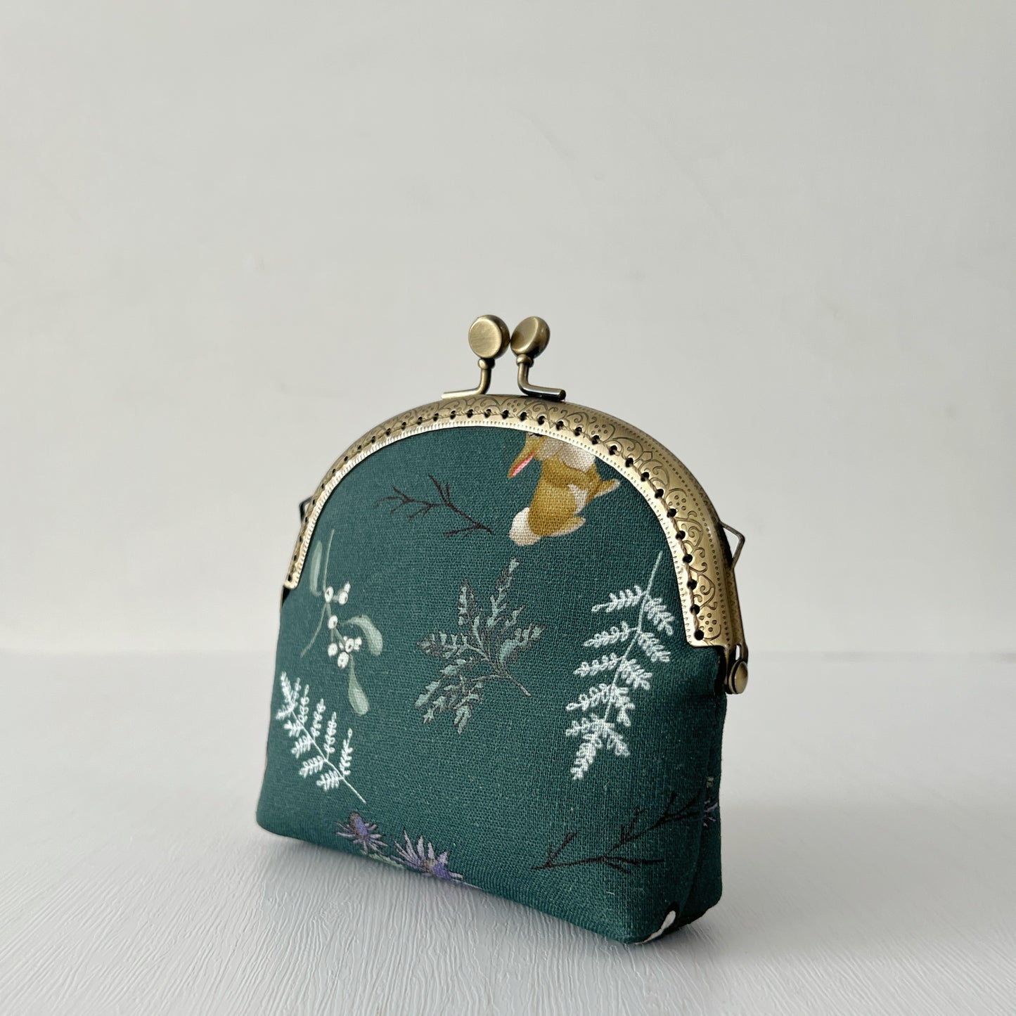 Wide Kiss Lock Purse - Green Forest Fairy Tale