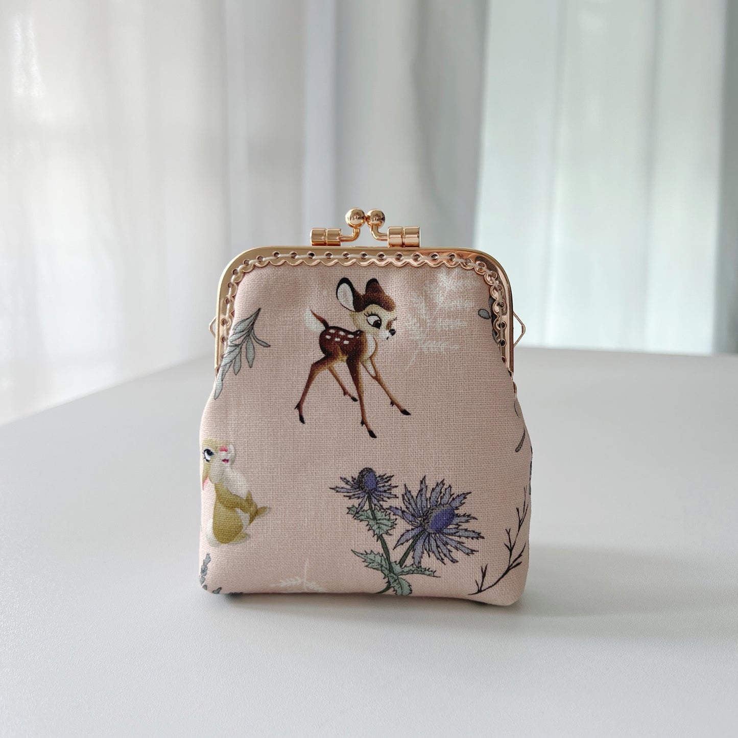 Handsewn Kiss Lock Card Holder - Pink Forest Living