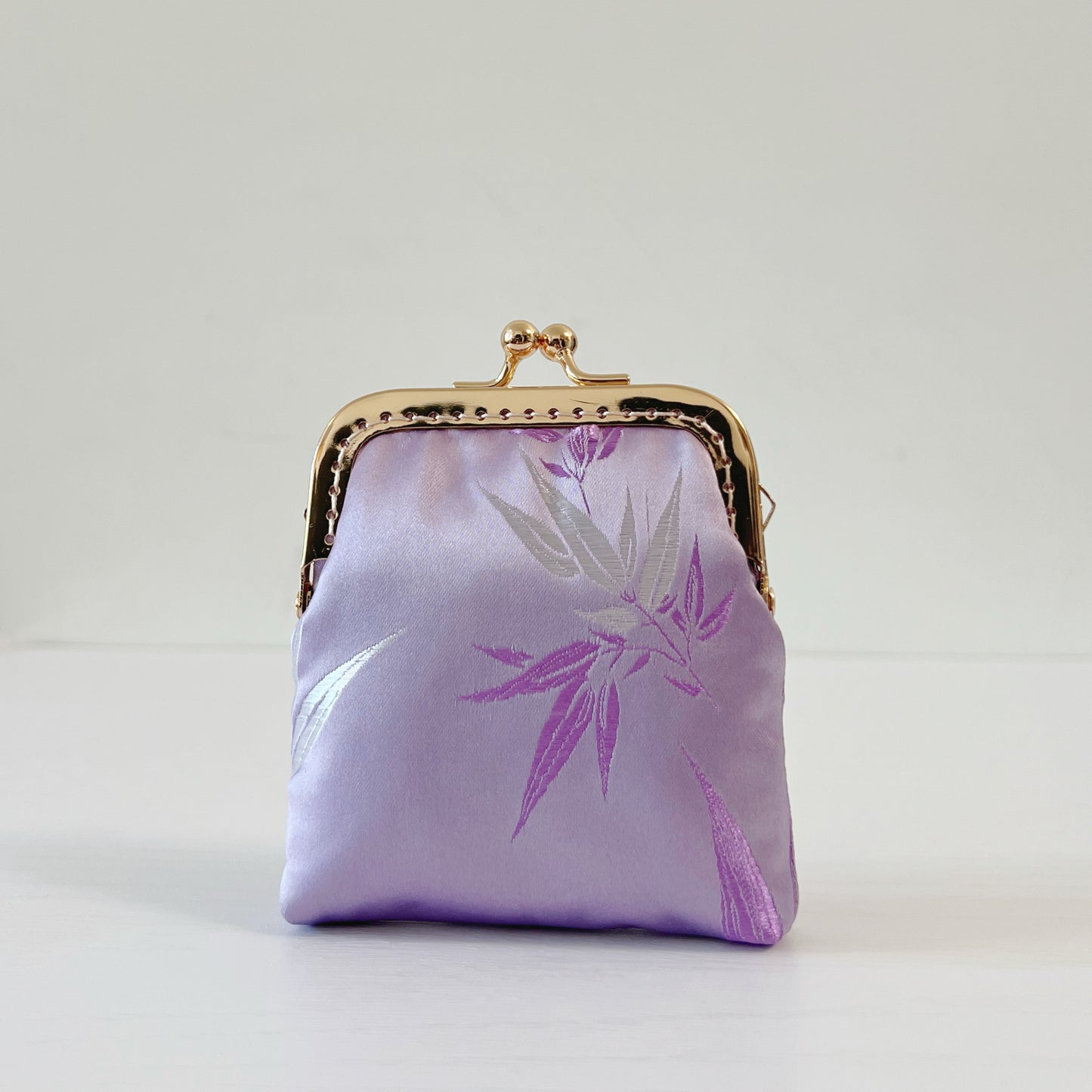 Purple Bamboo - Handmade Kiss Lock Card Purse