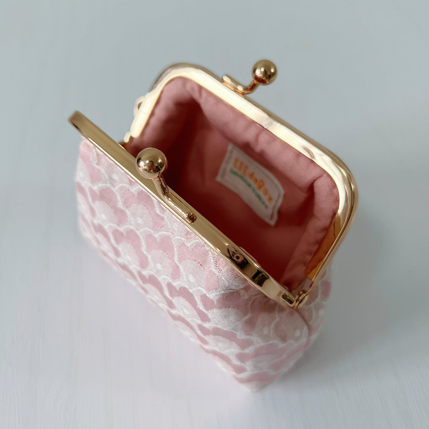 Pink Dragon Scales - Handmade Fabric Kiss Lock Coin Purse