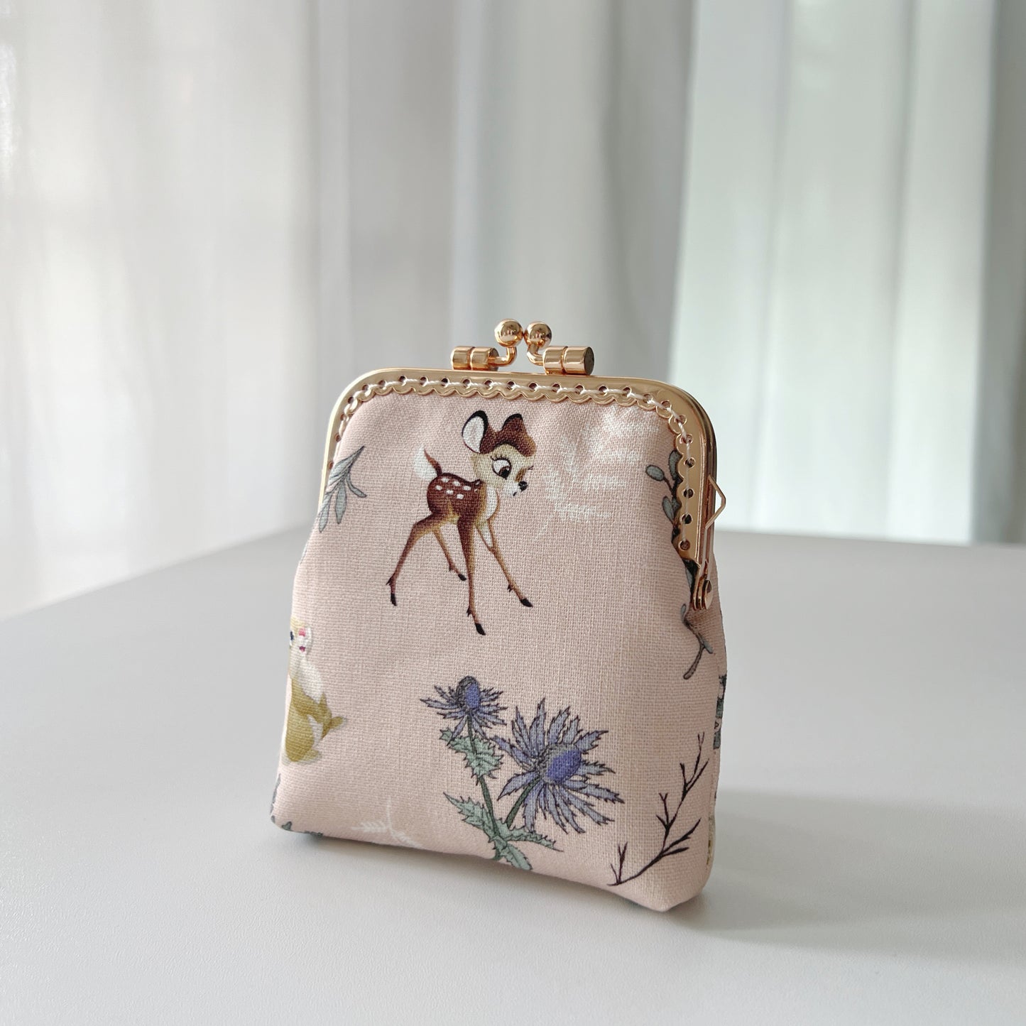 Handsewn Kiss Lock Card Holder - Pink Forest Living