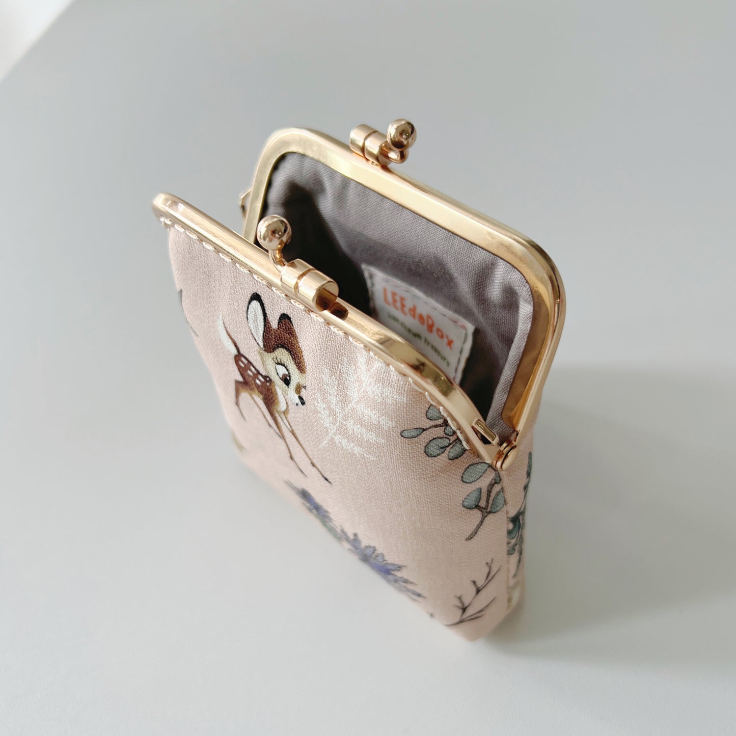 Handsewn Kiss Lock Card Holder - Pink Forest Living