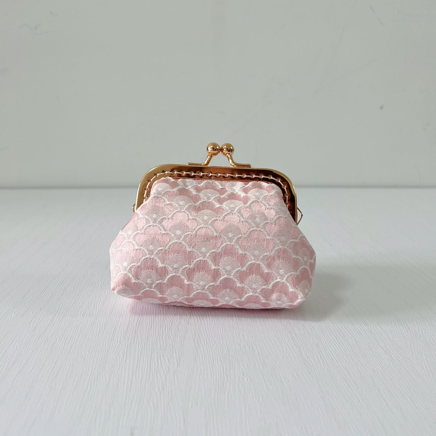 Pink Dragon Scales - Handmade Fabric Kiss Lock Coin Purse