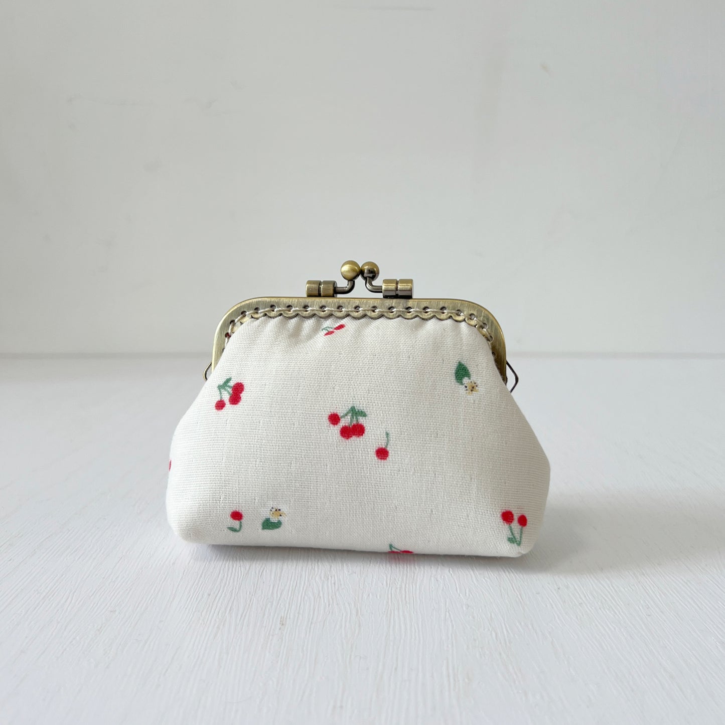 Simple Cherry - Handmade Fabric Kiss Lock Purse