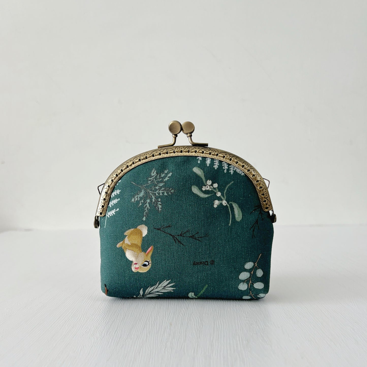 Wide Kiss Lock Purse - Green Forest Fairy Tale
