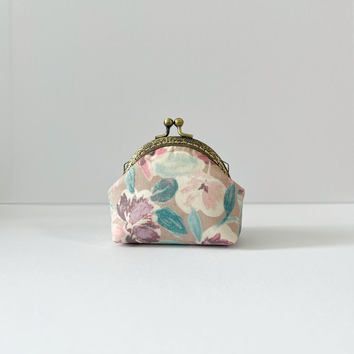 Handmade Kiss Lock Coin Purse - Pastel Floral