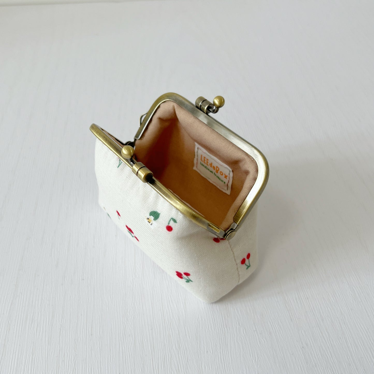 Simple Cherry - Handmade Fabric Kiss Lock Purse