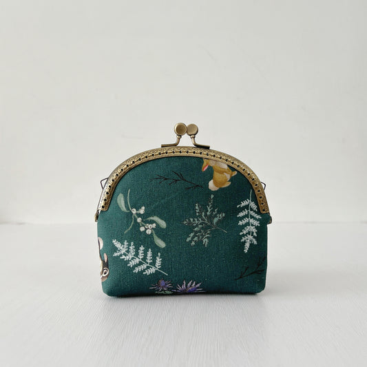 Wide Kiss Lock Purse - Green Forest Fairy Tale