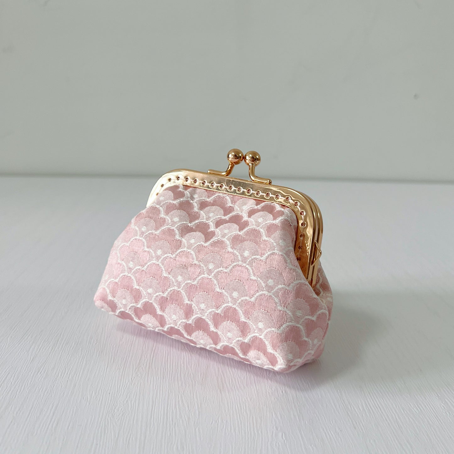 Pink Dragon Scales - Handmade Fabric Kiss Lock Coin Purse