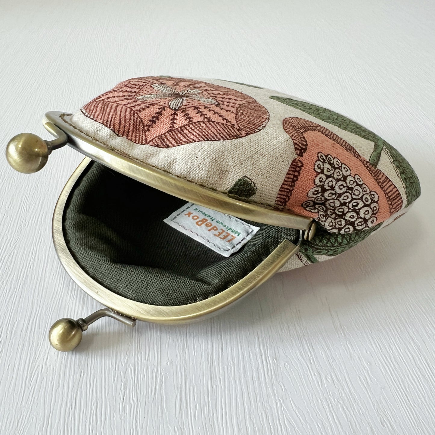 Pink Abstract Floral - Handmade Fabric Kiss Lock Purse