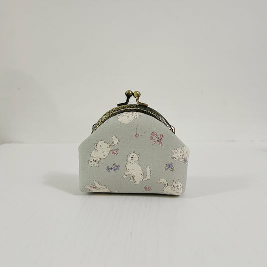 Handmade Kiss Lock Coin Purse - Parisian Cats