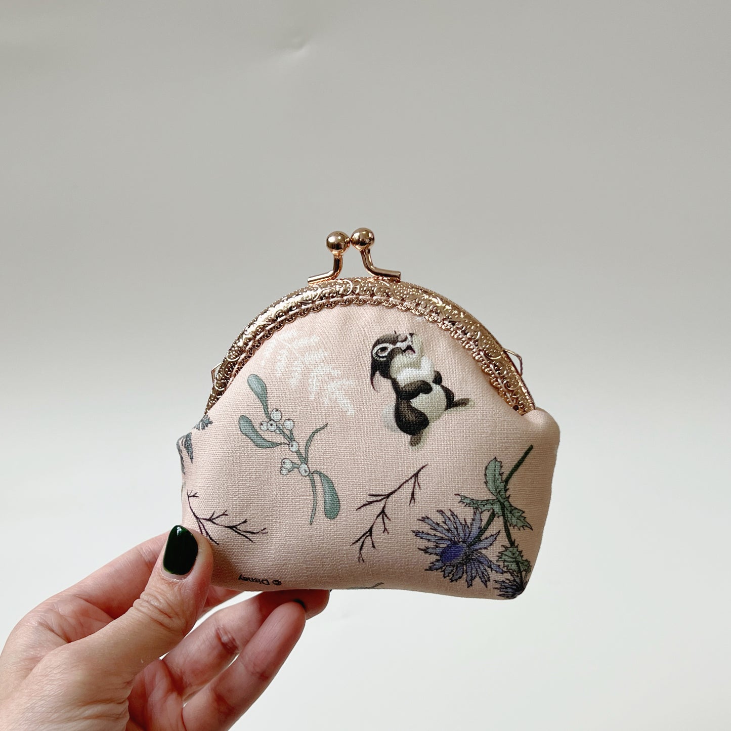 Handmade Kiss Lock Purse - Pink Forest Fairy Tale