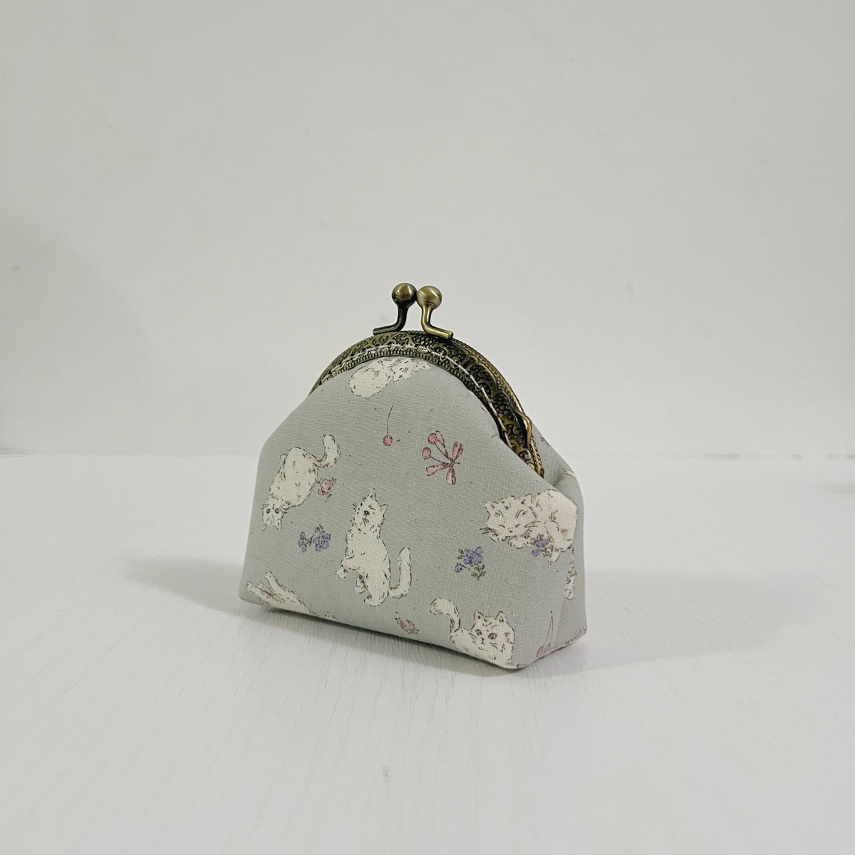 Handmade Kiss Lock Coin Purse - Parisian Cats