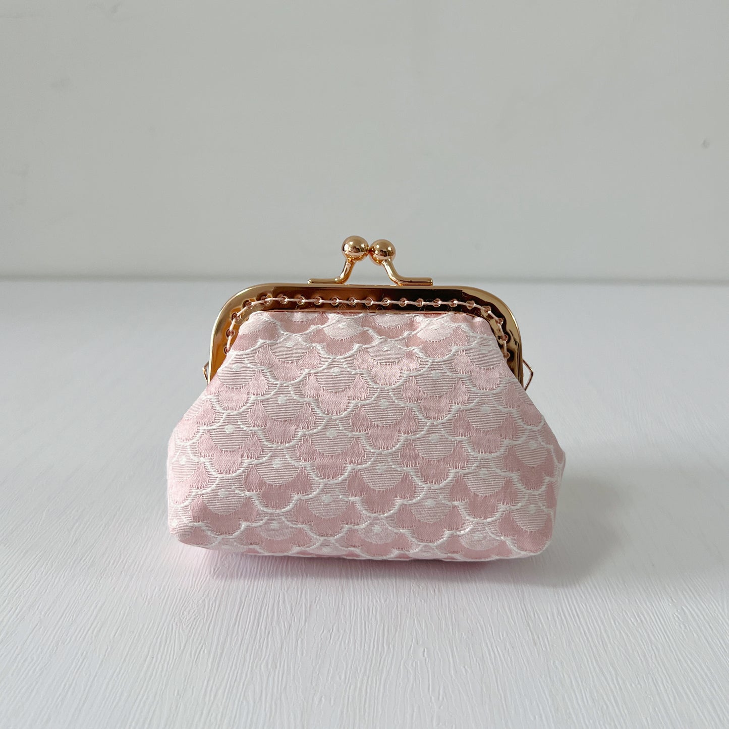 Pink Dragon Scales - Handmade Fabric Kiss Lock Coin Purse