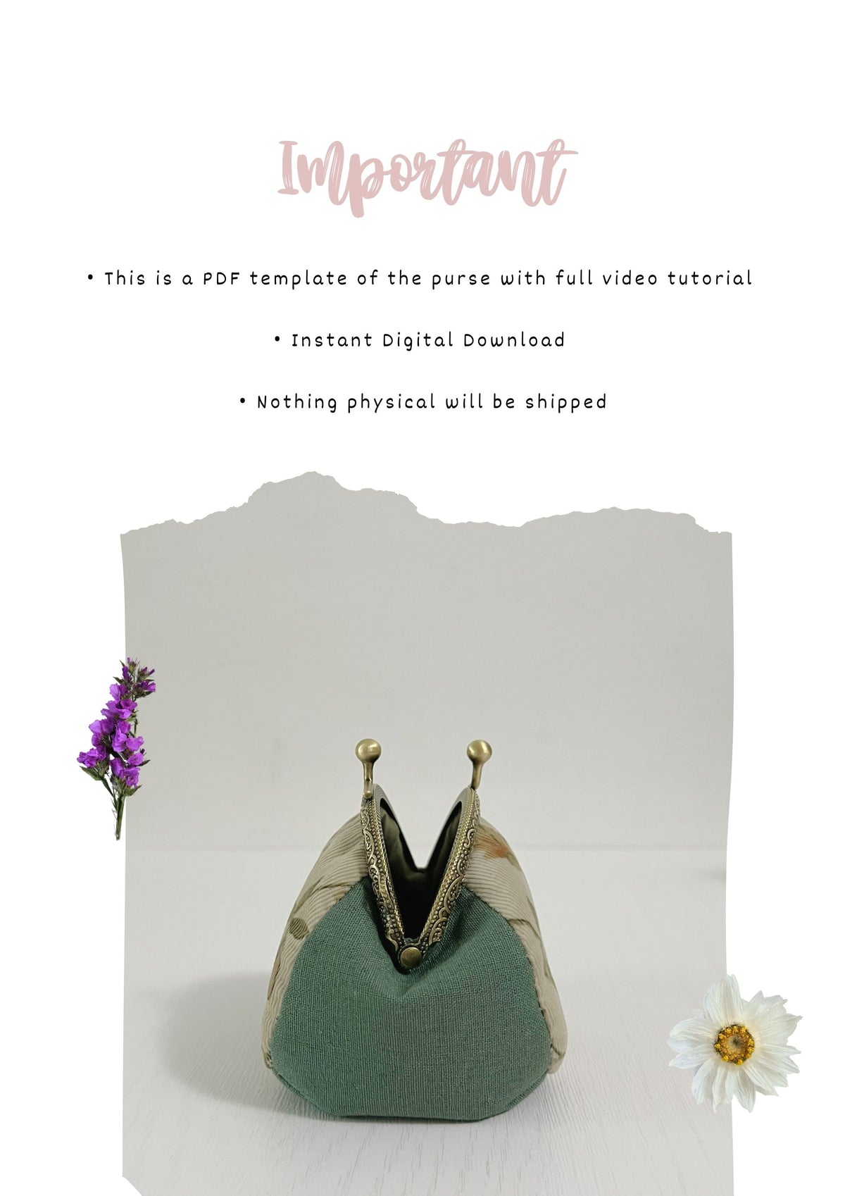 Bébé Purse Small Kiss Lock Metal Clasp Change Pouch - Beginner Friendly Sewing Template and Tutorial